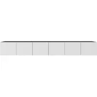 MargaretHadas24 Margaret Hadas24 Meuble TV Nicole Meuble TV Meuble TV bas 300 cm Suspendu Design moderne Salon Fixation murale, Meuble TV noir, blanc