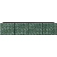 MargaretHadas24 Margaret Hadas24 Meuble TV Cali Meuble TV bas 200 cm À suspendre Design moderne Salon Montage mural, Meuble TV noir, vert