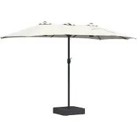 Syfax Parasol de jardin Sable 385 x 209 x 244 cm Polyester et Acier