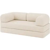 Bananair Canapé lit compressé modulable en velours côtelé 90x180 cm blanc