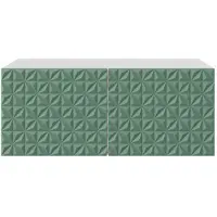 MargaretHadas24 Margaret Hadas24 Meuble TV Cali Meuble TV bas 100 cm À suspendre Design moderne Salon Montage mural, Meuble TV blanc, vert