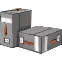 OEM Pochette de rangement pour grandes feuilles, en deux parties, pliable, avec fenêtre transparente