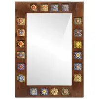 StarTech.com Miroir de salle de bain avec étagère - Miroir mural - 50 x 70 x 2,5 cm - Tissu - Design moderne - Vert armée