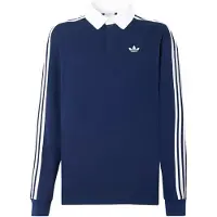 Adidas Originals T-Shirt '3-Stripes Rugby Longsleeve' bleu foncé / blanc
