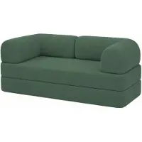 Bananair Canapé lit compressé modulable en velours côtelé 90x180 cm vert