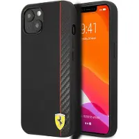 Ferrari Coque iPhone 13 mini On Track à rayures carbone noires