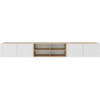 MargaretHadas24 Margaret Hadas24 Meuble TV Cali IV Meuble TV bas 300 cm À suspendre Design moderne Salon Montage mural, Meuble TV artisanal, blanc