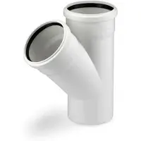 Rehau RAUPIANO PLUS Dérivation simple, DN 50/40, 45 degrés, 10 pièces.