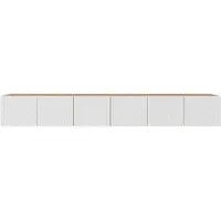 MargaretHadas24 Margaret Hadas24 Meuble TV Cali Meuble TV bas 300 cm À suspendre Design moderne Salon Montage mural, Meuble TV artisanal, blanc
