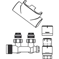 Oventrop OV Set de raccordement pour radiateur de salle de bains 4 angles chromé