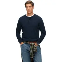 Superdry Vle Mid Weight Henley Long Sleeve T-shirt Bleu S Homme
