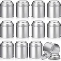 OEM 12 boîtes à thé en acier avec double couvercle hermétique Mini-boîtes à thé pour verres à bière, pour thé, café, édulcorants, feuilles de thé en vrac et bougies à faire soi-même, 100 g