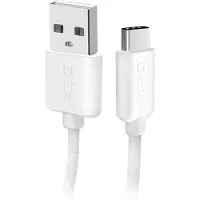 SBS Câble textile USB-A - USB-C avec serre-câble, 1,5 mètre
