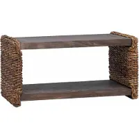 Syfax Table basse Naturel 70 x 35 x 35 cm Bois de Mahogany Massif