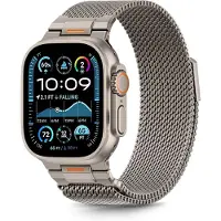 Tech-Protect MILANO VANGUARD APPLE WATCH 8 / 9 / 10 / 11 / SE / ULTRA (44 / 45 / 46 / 49 MM) TITAN (44 mm, 45 mm, 46 mm, 49 mm, Titane), Sangles de montre, Argent