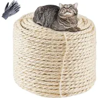 Markenlos Corde en sisal naturel - Remplacement pour meubles à griffer - 60 mètres - blanc naturel