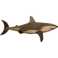 Torribaly Statue décorative en bois représentant un poisson de mer, une baleine, une sculpture, une décoration rustique, une décoration murale