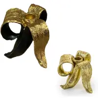 Exogio Lot de 2 bougeoirs classiques en forme de banane pour bougies, accessoires spéciaux pour table de fête