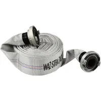 Garronda Tuyau plat renforcé , 2 pouces, 20 mètres, tuyau de pression renforcé 8 bar, tuyau de pompiers avec raccords rapides, tuyau plat pour le transport d'eau, modèle GD-0233, couleur blanche