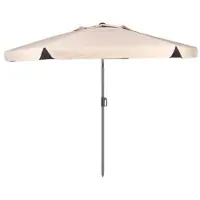 Aktive 62338 Uv50 Ø Large Tilting Hexagonal Windproof Garden Parasol 230 Cm Beige