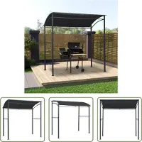 The Living Store BBQ-Pavillon 215x150x220 cm Anthrazit Stahl