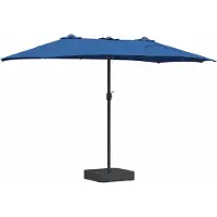 Syfax Parasol de jardin 385 x 209 x 244 cm Polyester et Acier Azur
