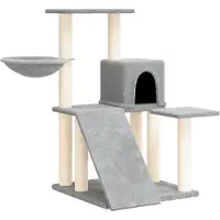 StarTech.com Arbre à gratter pour chats - Tour d'escalade - 3 niveaux - Hauteur : 82 cm - Poteaux à gratter en sisal - Revêtement en peluche douce - Plaque de base : 47 x 47 cm - Couleur : vert armée