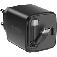 SBS Chargeur USB-C 45 W avec câble rétractable GaN