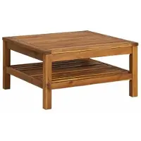 StarTech.com Table basse - Table de salon - Bois d'acacia massif - 65x65x35 cm - Carrée - Jaune