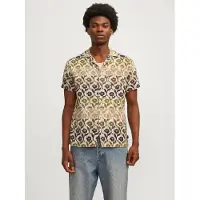 Jack & Jones Chemise 'JJFlores' beige chiné / marron / noisette / olive