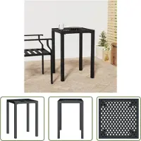 The Living Store Table de jardin anthracite 50x50x72 cm Acier