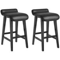 StarTech.com Ensemble de 2 tabourets de bar, hauteur 67 cm - Tabourets de cuisine - Dossier bas - Repose-pieds - Structure en métal - Idéaux pour plan de travail de cuisine et îlot central - Couleur : noir