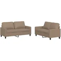 vidaXL Ensemble de canapés 2 pièces avec coussins Cappuccino-Brun Similicuir