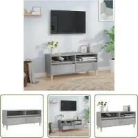 The Living Store Armoire TV gris béton 100x34,5x44,5 cm Matériau dérivé du bois