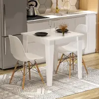 Homidea Loren : table à manger, table de cuisine ou de balcon pour 2 personnes, 72 x 72 cm, design moderne (blanc)