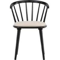 Ebuy24 Bobby chaise de salle à manger accoudoirs noir.