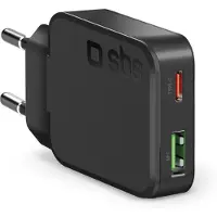 SBS Chargeur mural ultra-mince USB-C de 45W avec double port