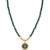 Luxenter Collier Luxenter En Argent 925 Avec Malachite Finie En Or Jaune 18k - Locare