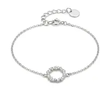 Luxenter Bracelet en argent sterling 925 avec zircone brillante et finition rhodiée - Thilak