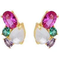 Luxenter Boucles d'oreilles 'Zafi' or / mélange de couleurs