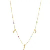 Luxenter Collier en argent sterling 925 et cristal multicolore avec finition en or jaune 18 carats - Kaiquia