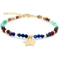 Luxenter Bracelet en cristal multicolore avec finition en or jaune 18 carats - Nerald