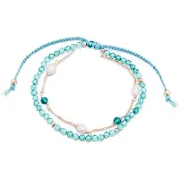 Luxenter Bracelet en amazonite avec finition en or jaune 18 carats - Athat