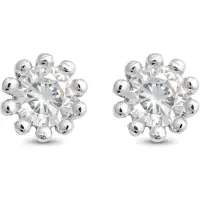 Luxenter Boucles d'oreilles en argent sterling 925 avec zircone brillante et finition rhodiée - Shelat