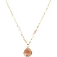 Luxenter Collier en quartz fumé hydrothermal avec finition en or jaune 18 carats - Zoqoyi