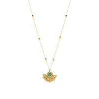 Luxenter Collier en turquoise avec finition en or jaune 18 carats - Kumora