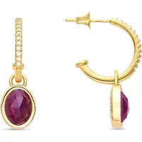 Luxenter Boucles d'oreilles en cristal violet avec finition en or jaune 18 carats - Nyahau