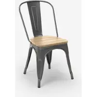 AHD Amazing Home Design stuhl im industriestil design küche bar steel wood top light - Dunkel Grau