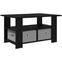 StarTech.com Table basse - Table de salon - 77 x 55 x 42 cm - Panneau de particules imitation chêne - Rectangulaire - Noir