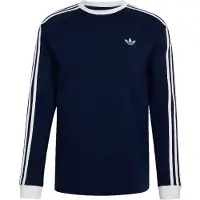 Adidas Originals T-Shirt '3-STRIPES LONGSLEEVE' bleu foncé / blanc